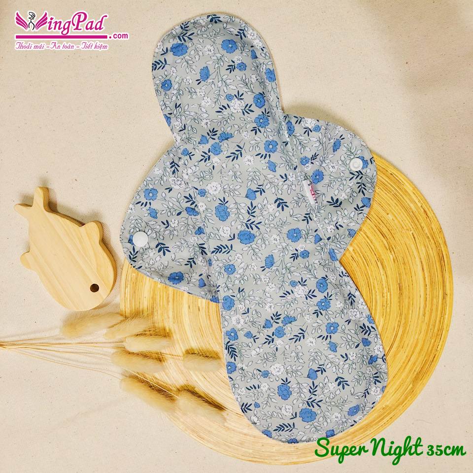 Combo 2 miếng băng vệ sinh vải WingPad ban Đêm Super Night 35cm màu ngẫu