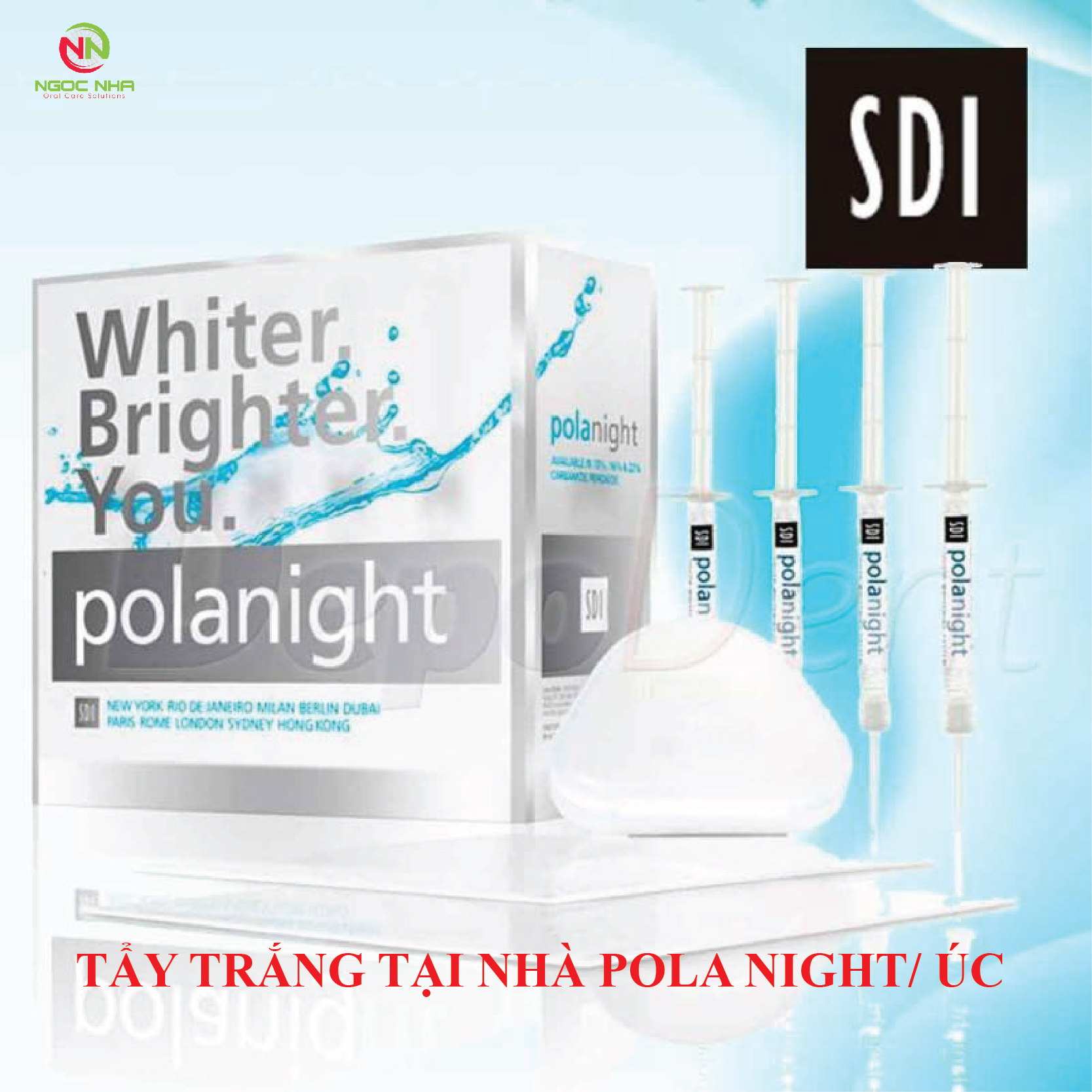 Gel tẩy trắng răng tại nhà Pola Night 22% Carbamide Peroxide trắng răng