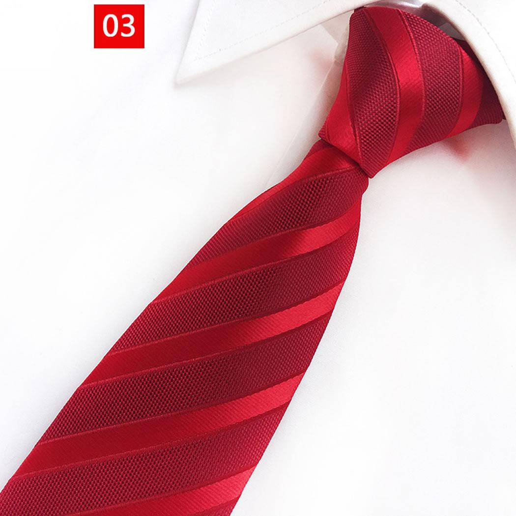 16 Styles Mens Red Wedding Dedicated Stripe Tie 8CM Wide Polyester Silk Jacquard Woven Gentleman Suit Accessories Bridegroom Celebration Necktie