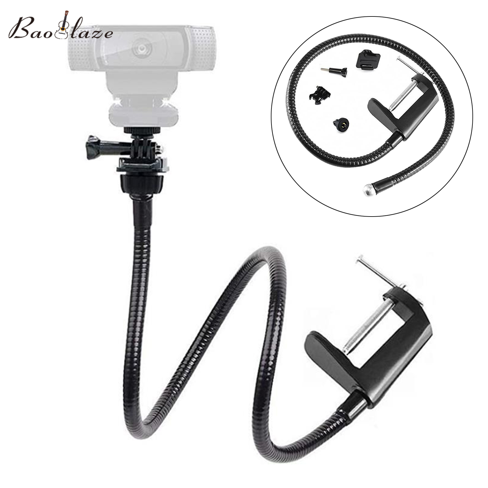 Baoblaze Webcam Stand Holder Flexible Arm Desk Mount for Logitech C930e,C930,C920, C922x,C922, Brio 4K,etc