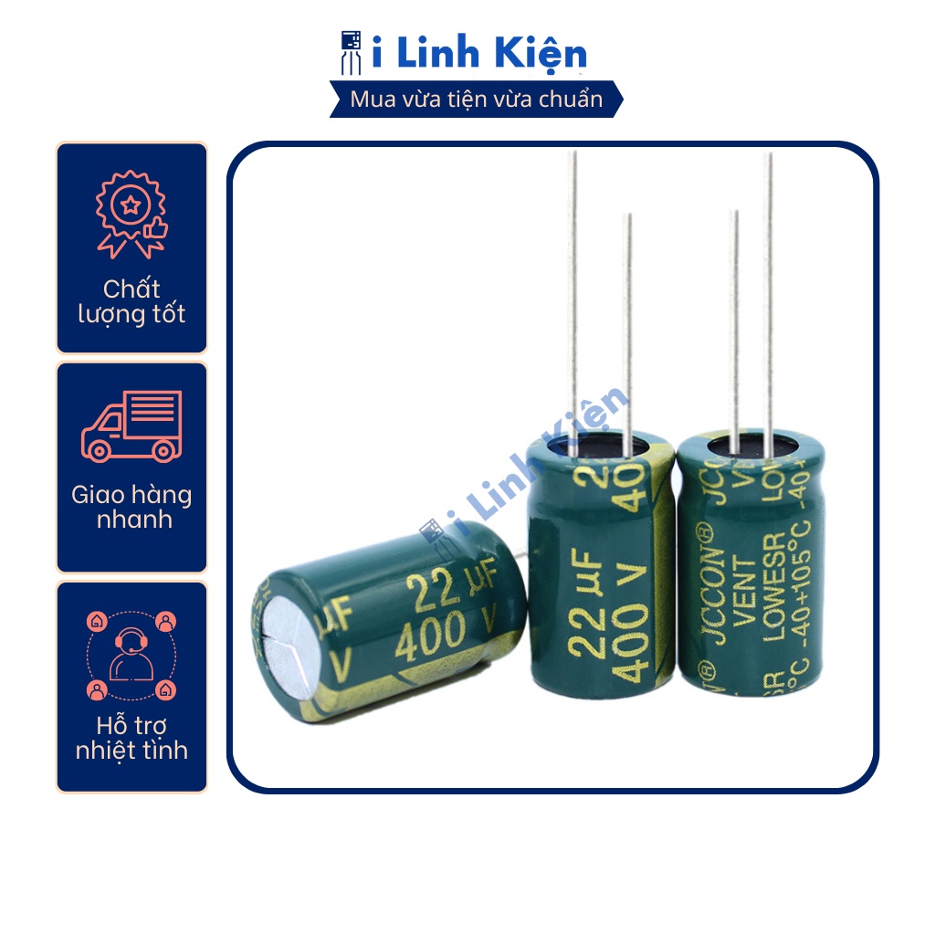 Tụ hóa 22uf 400v chất lượng tốt.