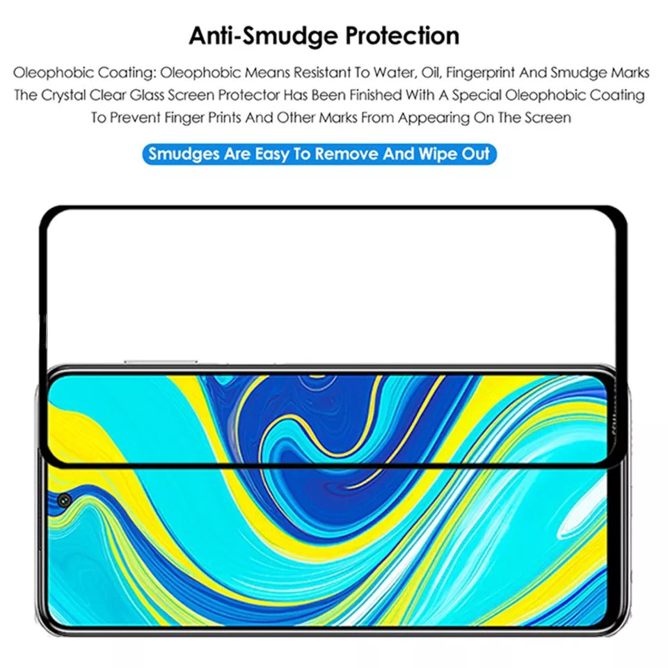 Kính cường lực Xiaomi Redmi Note 9S note9s, Redmi Note 9 pro, Redmi Note 9 Pro Max - Kính 9D full màn full keo độ cứng 9H bảo vệ màn hình tối đa