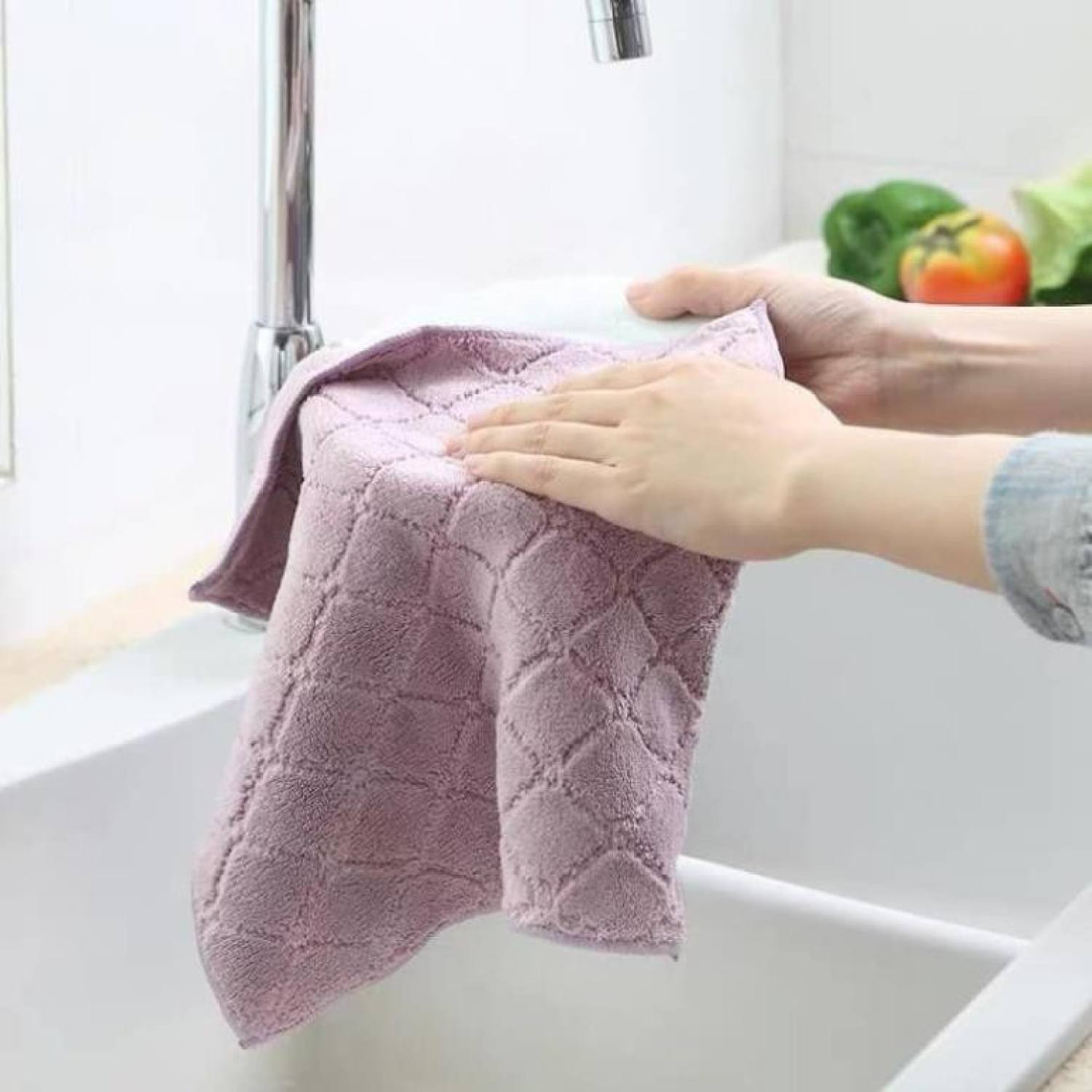 Khăn Lau Bếp Đa Năng 2 Mặt Siêu Thấm Nước (lẻ 1 chiếc)