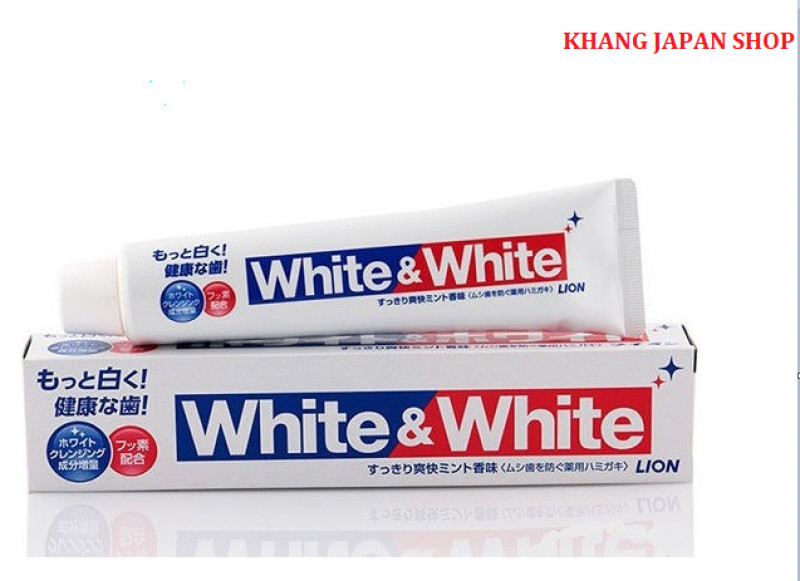 Kem đánh răng Lion White And White -  Nhật Bản (150g) (NSX 23/02/2021)