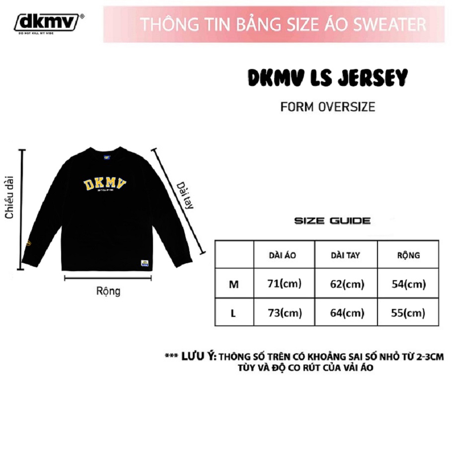 Áo Sweater nữ form rộng màu đen | DKMV LS Jersey-Black