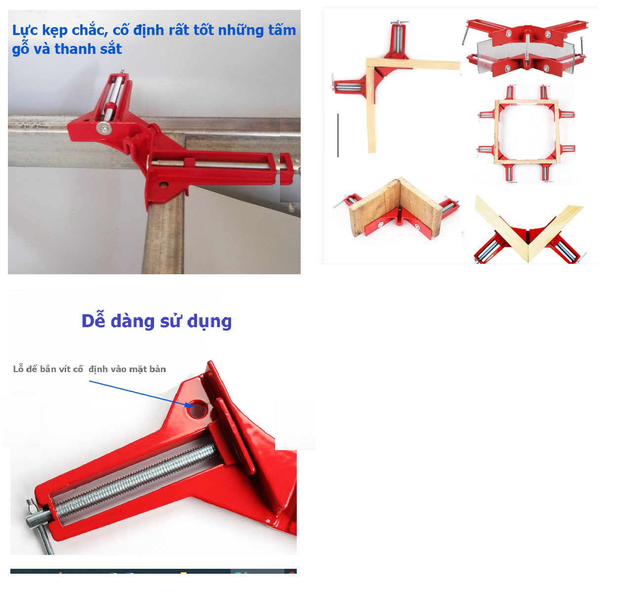 1 CÁI. Ê tô. Kẹp ke góc vuông dụng cụ hữu ích dùng cho việc giữ cố định góc vật thể . TH 528