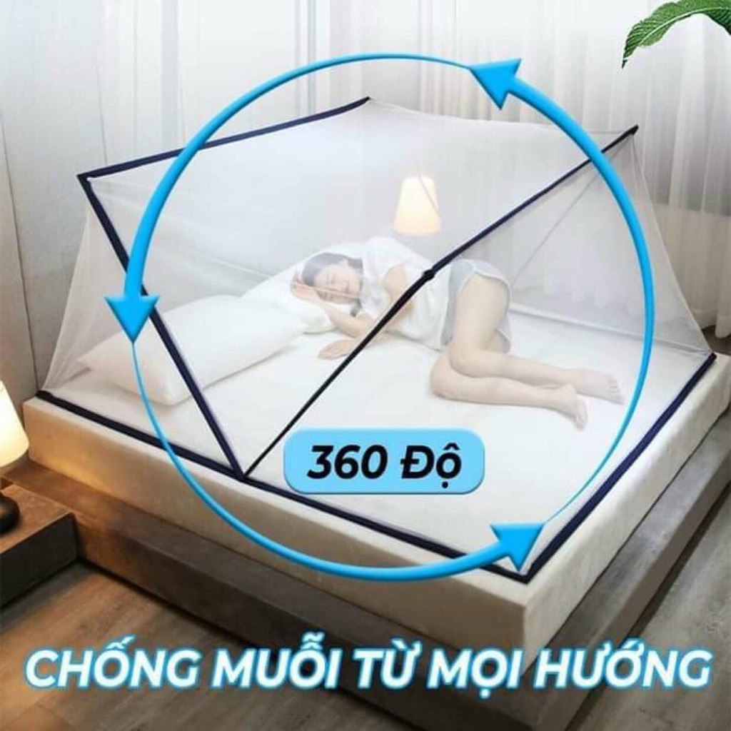 Mùng ngủ.mung ngủ cho giường,mùng ngủ chống muỗi.Mùng Xếp Thông Minh 1M6x2M Gấp Gọn - Màn Chụp Chống Muỗi, Côn Trùng Hiệu Quả - Mùng Chụp Tự Bung Chắc Chắn Bền Vũng, tại Rosea Crystal-Mall