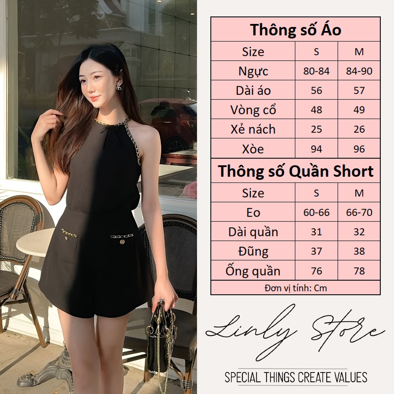 Set áo yếm phối cổ, quần short nữ Linly Store