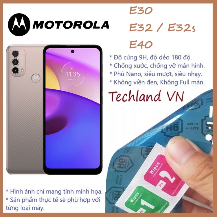 Cường Lực Phủ Nano Motorola Moto E30 / E32 / E40 / E32s - Trong Suốt, Không Full Màn, Không Viền Đen