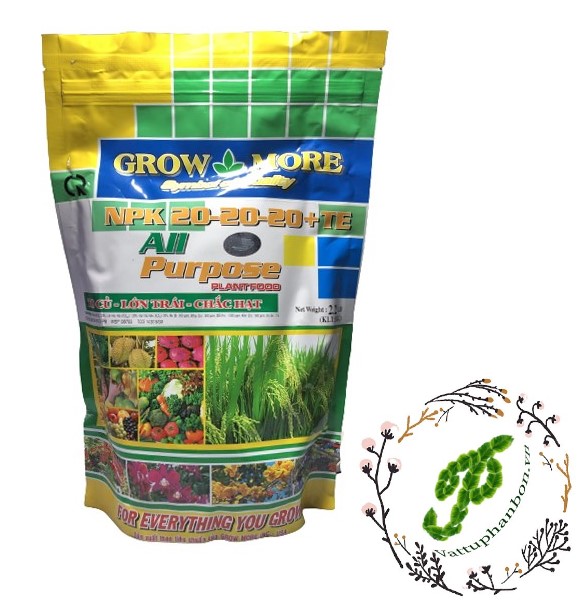 Phân bón lá grow more npk 20-20-20+te - #390a# 1kg