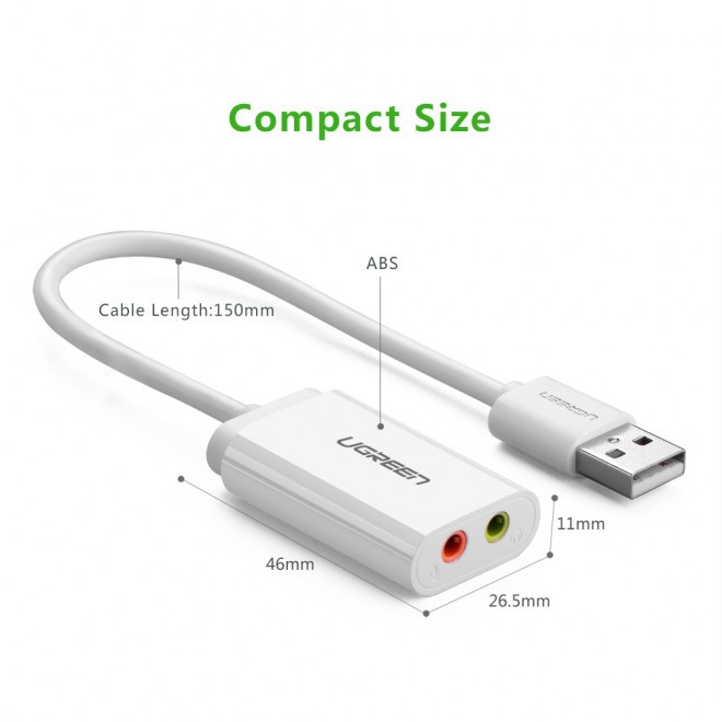 Card sound usb 2.0 to 3.5mm ugreen 30143