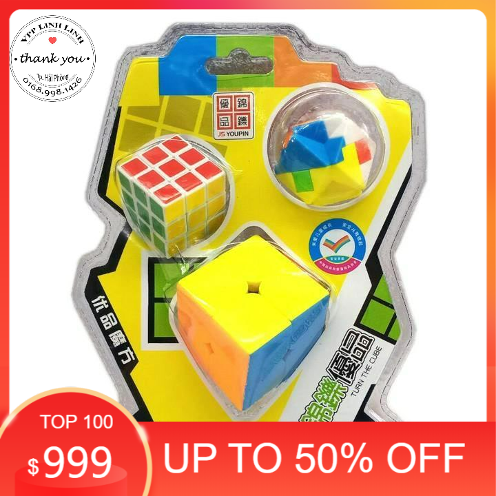Rubik vỉ 3 món đồ chơi rèn luyện trí não