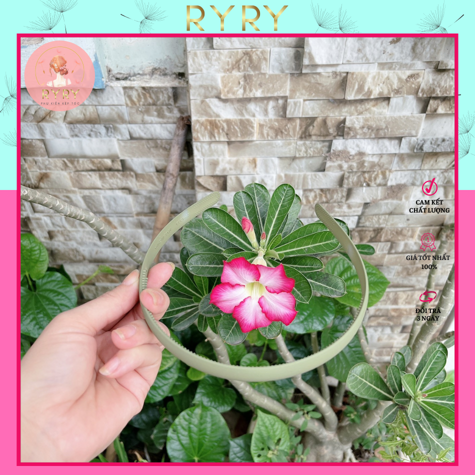 Cài tóc nhựa nhám có răng bản 1,2cm và 2,5cm đơn giản xinh xắn cho nữ