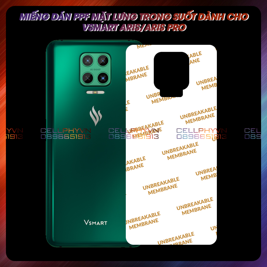 Miếng Dán PPF Vsmart Aris / Aris Pro - PPF mặt lưng trong suốt