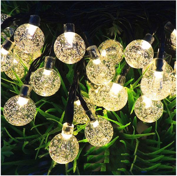 Dây Đèn Trang Trí 8M - 40 Bóng Tròn Bọt Khí Độc Đáo Trang Trí Noel  Lễ  Tết.  Kiểu dáng bóng tròn bên trong được thiết kế kiểu dáng bọt khí độc đáo.
