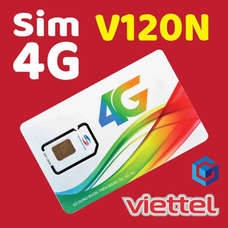 [MIỄN PHÍ 1 THÁNG] Sim Viettel gói cước V120N siêu ưu đãi - Miễn phí tháng đầu 120GB dung lượng 4G - 4GB/ngày - Miễn phí gọi nội mạng - 50 phút gọi ngoại mạng - Bảo hành 12 tháng [Gadget Box]