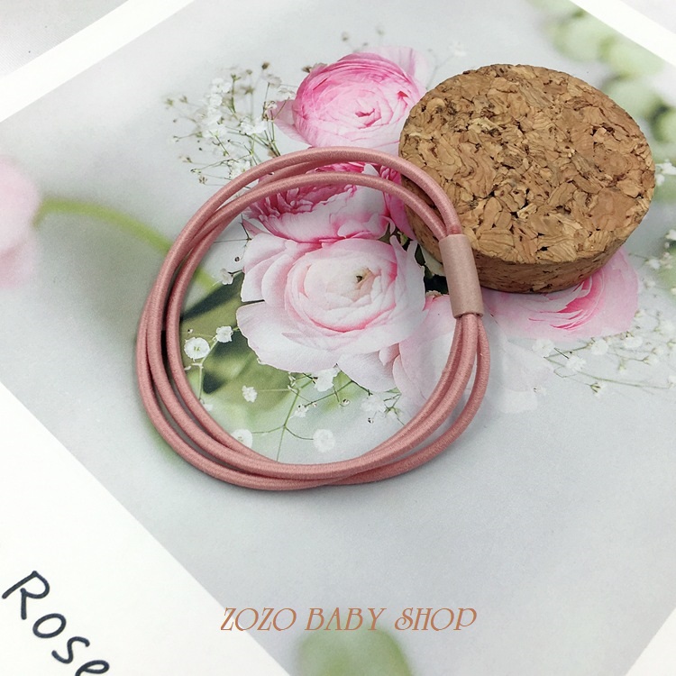 Set 5 dây cột tóc thun (3 sợi) đơn giản ( Hình thật, dây bền đẹp, người lớn trẻ nhỏ đều dùng được)