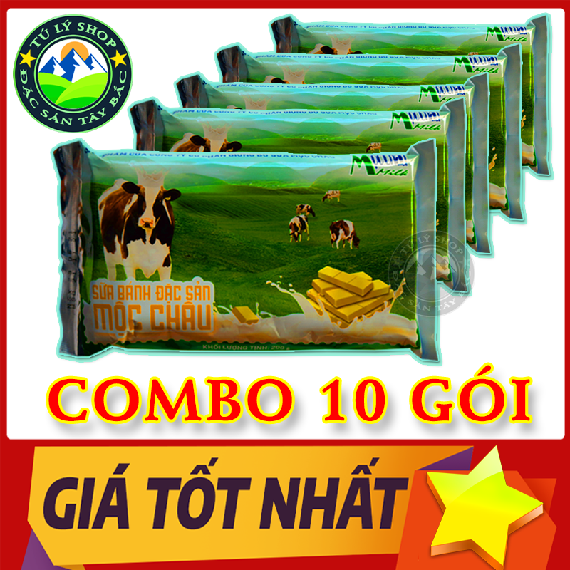 Combo 10 gói Bánh sữa Mộc Châu 200g Hàng chính hãng Công ty Sữa Mộc Châu