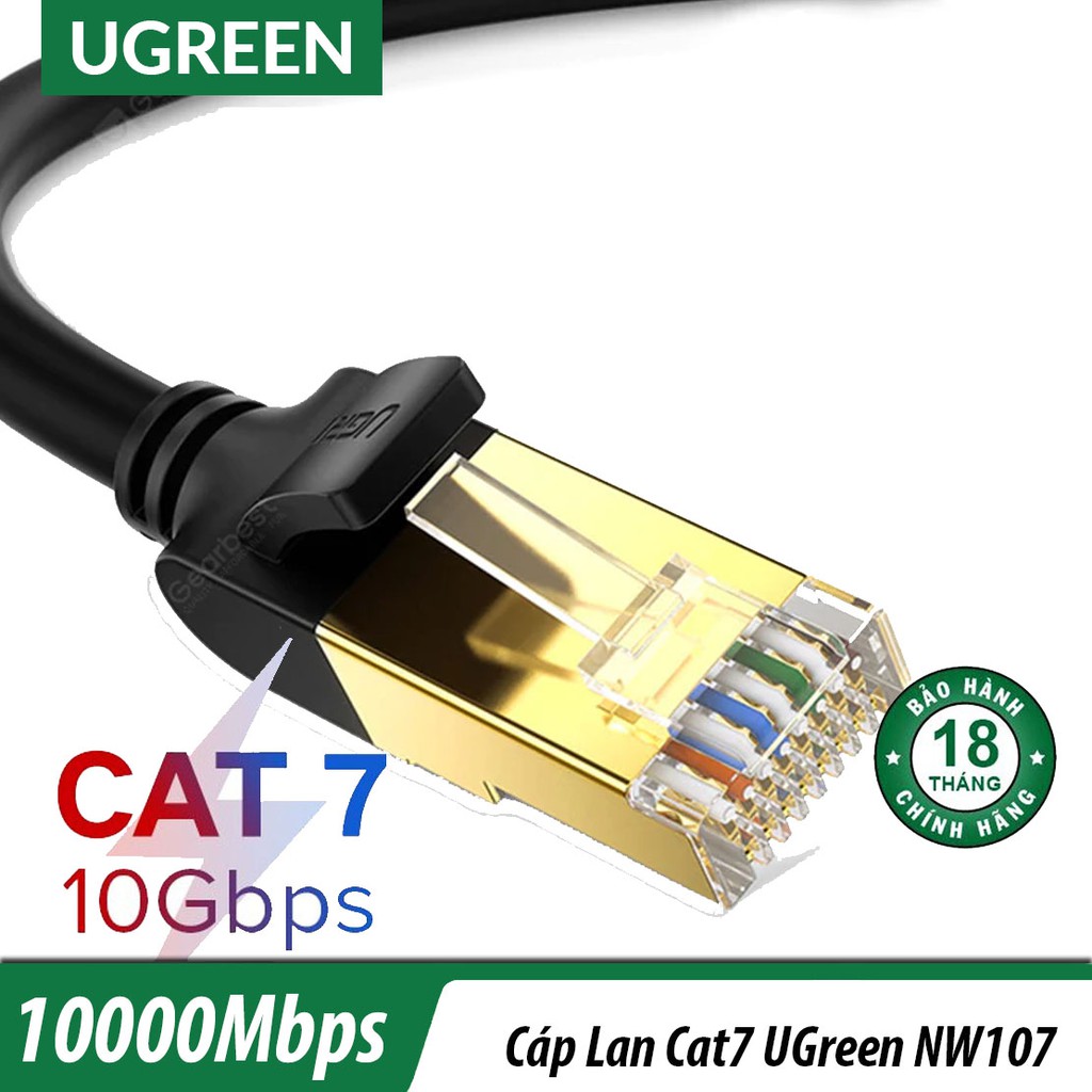 Cáp mạng đúc sẵn Cat7 dài 10m tròn  Ugreen 11273 Cao cấp
