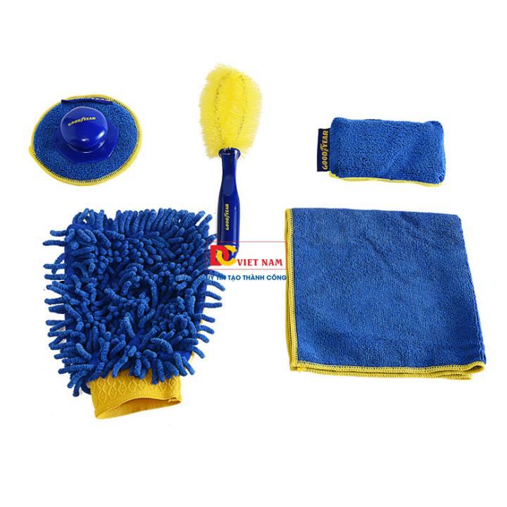 Bộ combo 5 món dụng cụ chăm sóc, vệ sinh cọ rửa xe ô tô, xe hơi Goodyear GY-2878