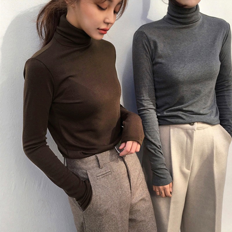 Áo cổ lọ nữ phong cách Hàn Quốc