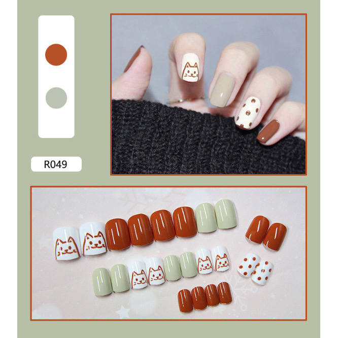 Set 24 móng tay tiện dụng cho đi chơi [tặng kèm dũa móng]