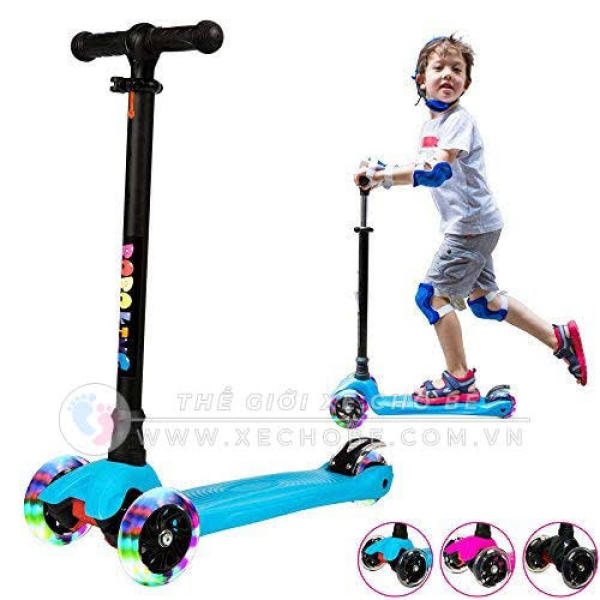 [HCM]Xe đẩy trượt Scooter trẻ em 3 bánh có đèn Led phát sáng nhựa bền bỉ khung thép chắc chắn giữ cân bằng tốt phù hợp với bé từ 2-6 tuổi