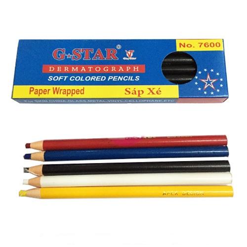 Hộp 12 cây Bút sáp xé G-Star No.7600 viết lên kiếng, gốm, thủy tinh, film, nhựa, gỗ ...