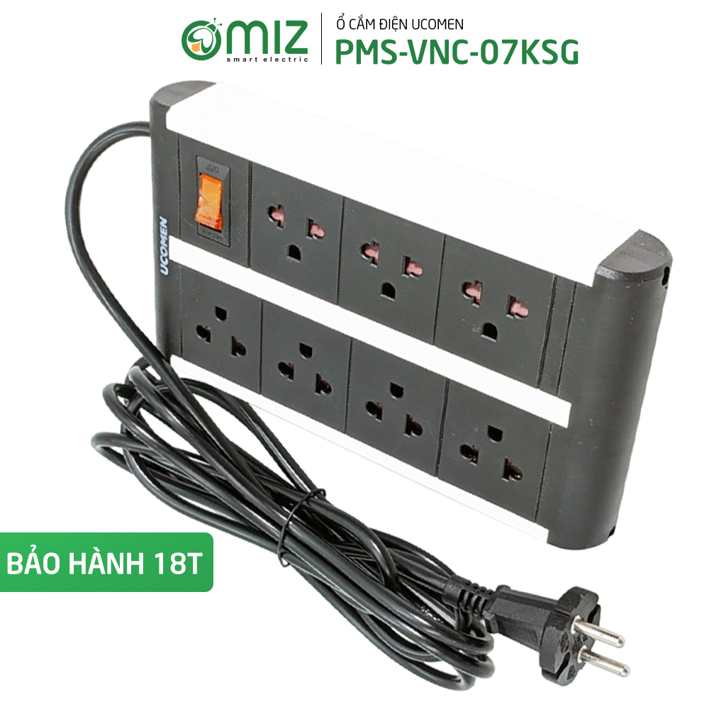 Ổ cắm điện đa năng Ucomen – 07 lỗ (dây 3m) – Chuẩn Úc
