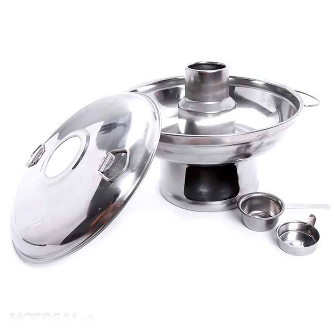 Nồi lẩu inox thái lan 22 cm sử dụng cồn,than