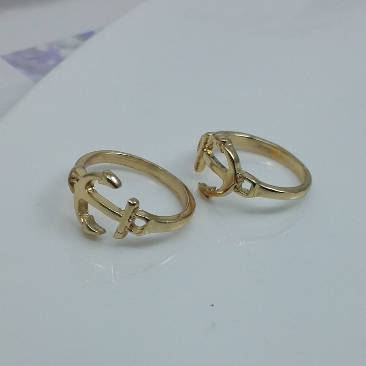 Nhẫn logo mỏ neo, mẫu đơn giản, RA003