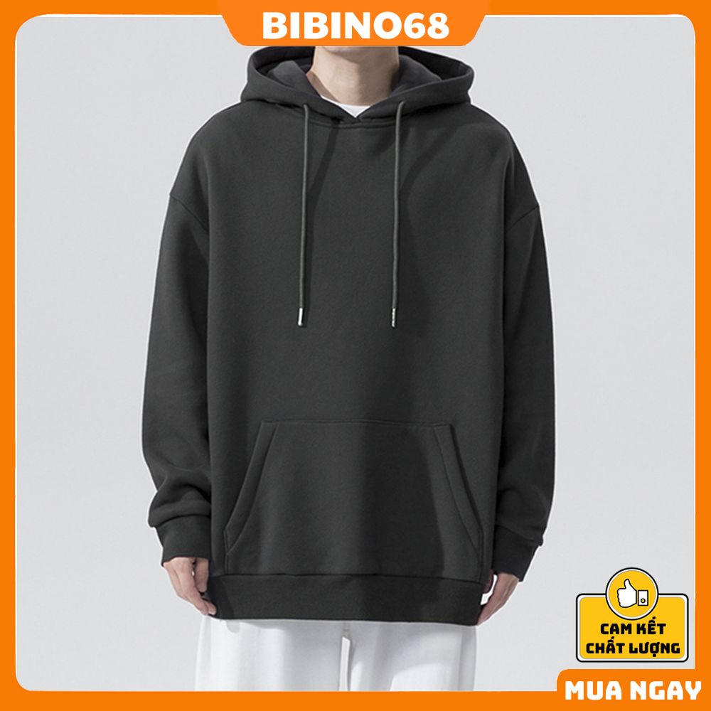Áo hoodie nam nữ form rộng trơn lót nỉ cao cấp chính hãng BIBINO68 Áo nỉ hoodie nam nữ dày cute zip drew ấm áp phong cách hàn quốc