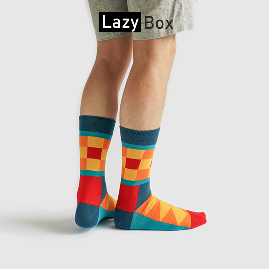 Tất vớ nam dài đi giày tây họa tiết, giày oxford họa tiết độc lạ cá tính