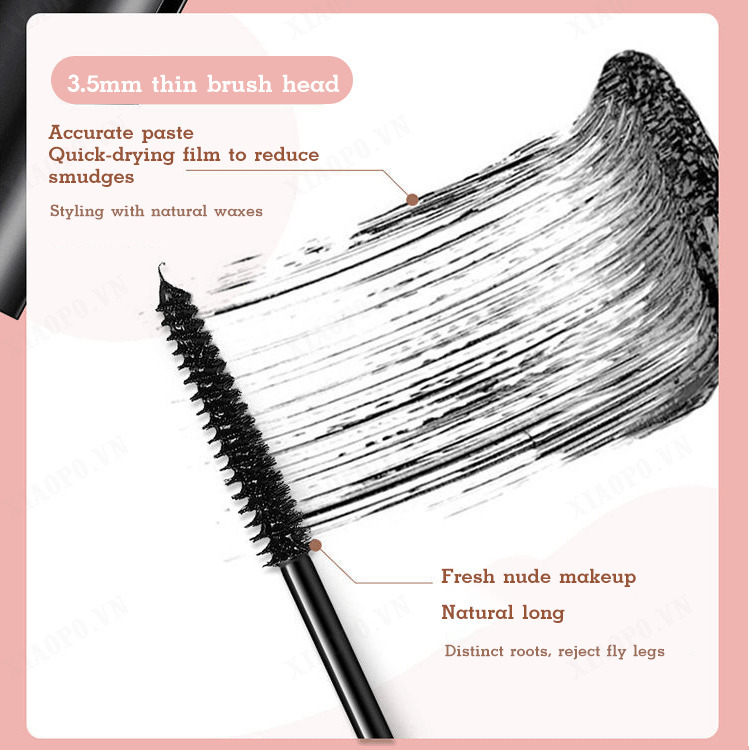 xiaopo Curling Mascara with ExtraFine Brush for Extended and Thickened Lashes