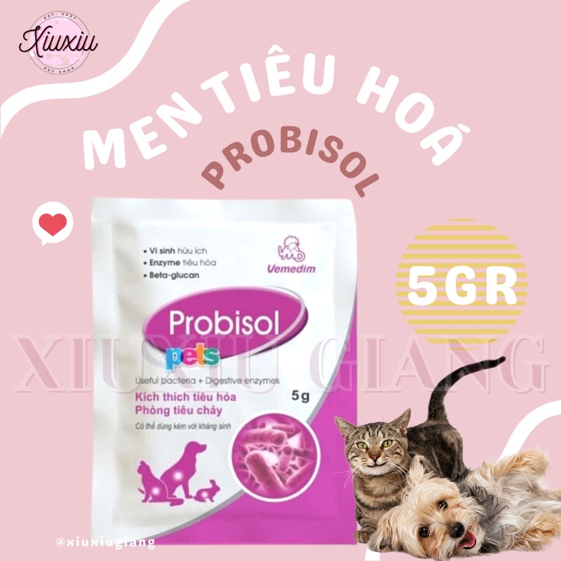 Men Tiêu Hoá Probisol Cho Chó, Mèo, Hamster, Thỏ 5gr - Xiuxiu Giang
