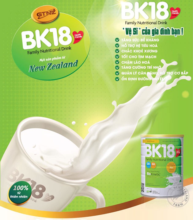 Sữa dinh dưỡng BK18 hộp 450g