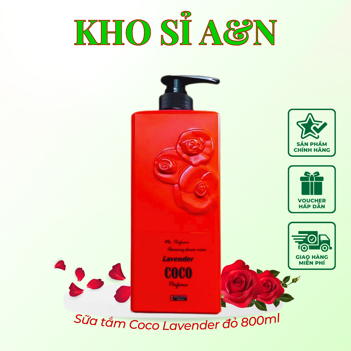 Sữa tắm hương nước hoa, Sữa tắm Coco Lavender 800ml màu đỏ cực thơm