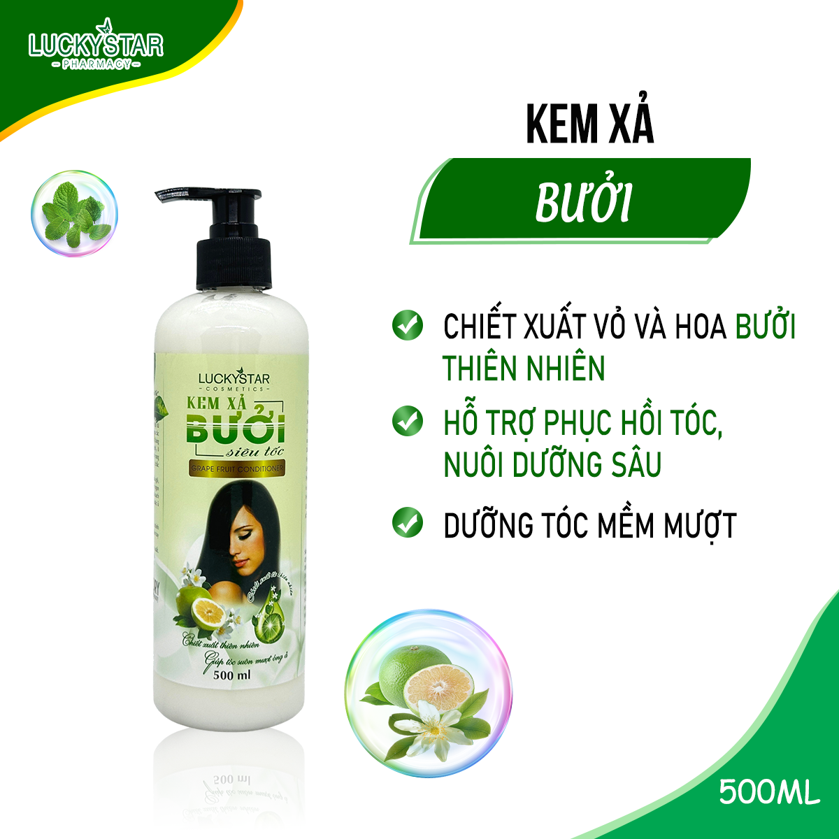 Kem Xả Tinh Dầu Bưởi Lucky Star