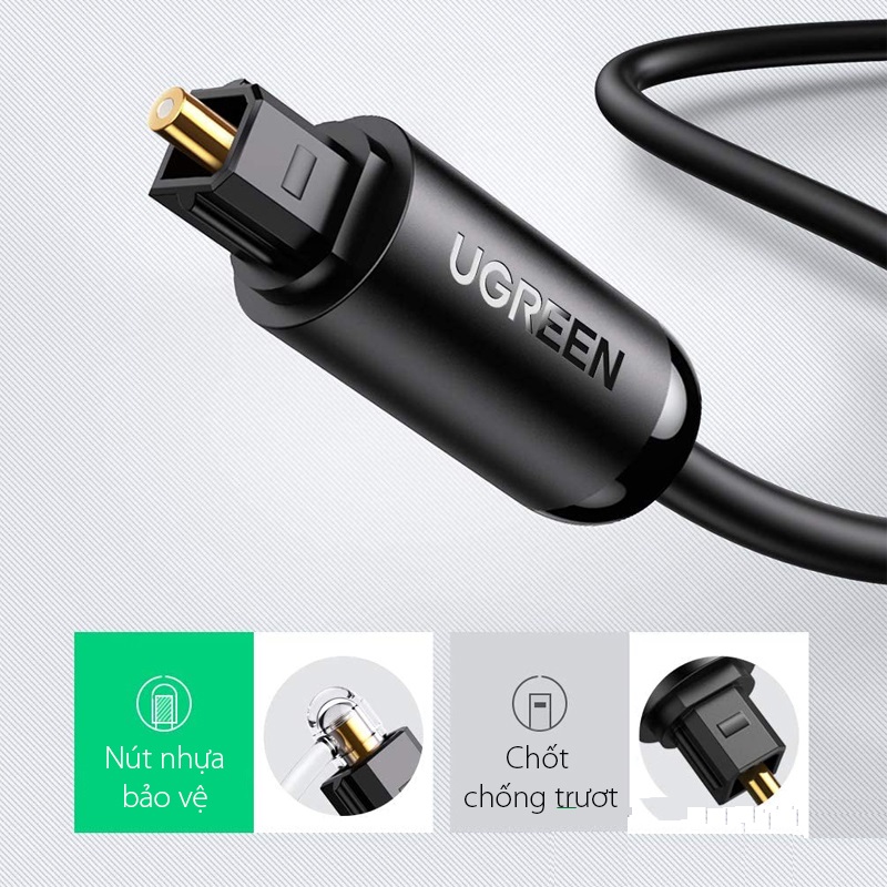 Cáp Quang Audio (Toslink, Optical) dài 1.5m Ugreen 70891 Chính Hãng
