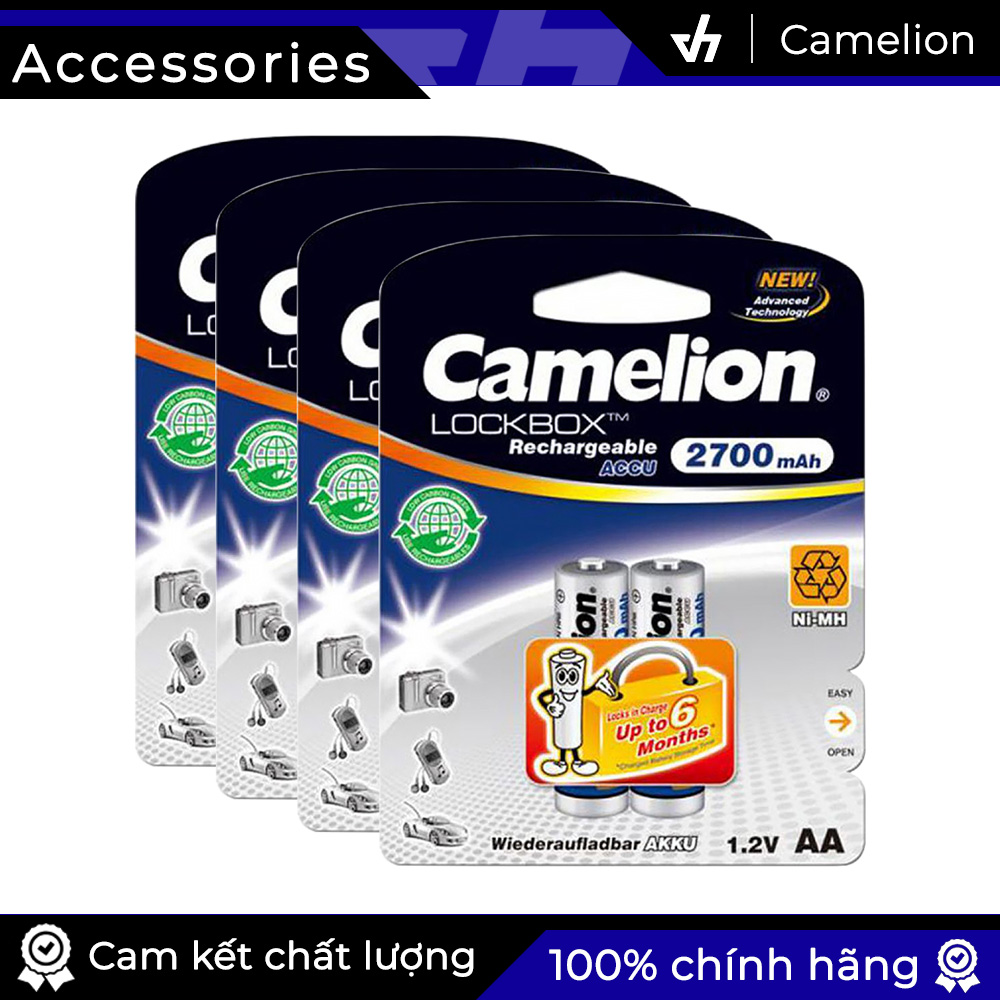 8x Pin sạc Camelion AA dung lượng 2700mAh (Tem hợp lực)