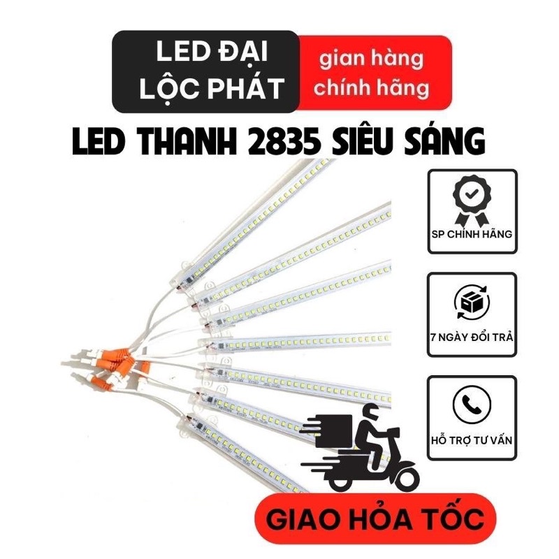 Led thanh 220v siêu sáng chíp 2835, led thanh 220v 50cm ánh sáng trắng vàng