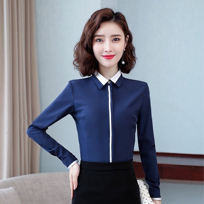 Áo sơ mi nữ dài tay công sở mẫu FU833 Thời trang EMEY LUXURY Thiết kế sang trọng và thanh cho quý cô