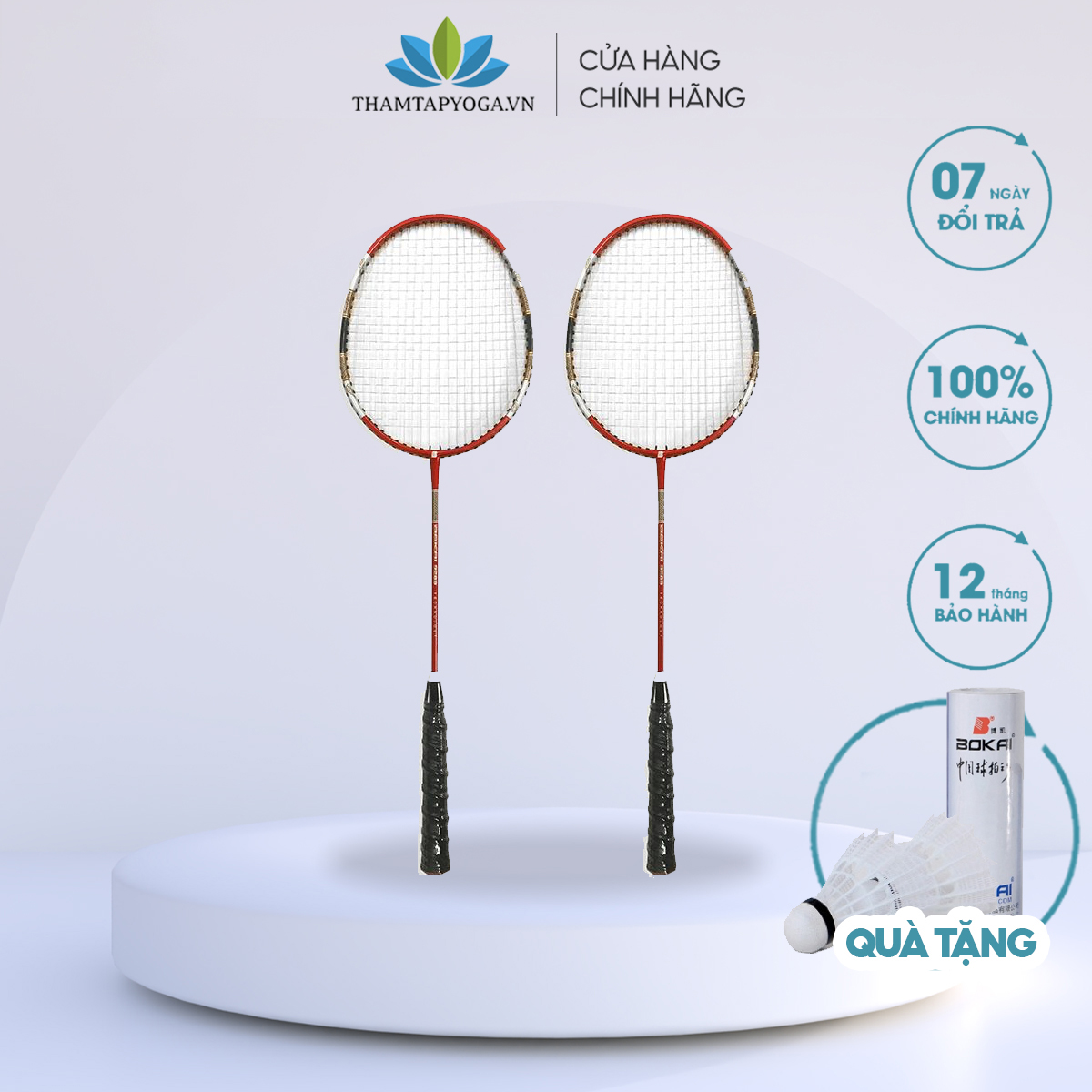 Cặp vợt cầu lông sợi cước Bokai BK-9288 [TẶNG KÈM 3 QUẢ CẦU]