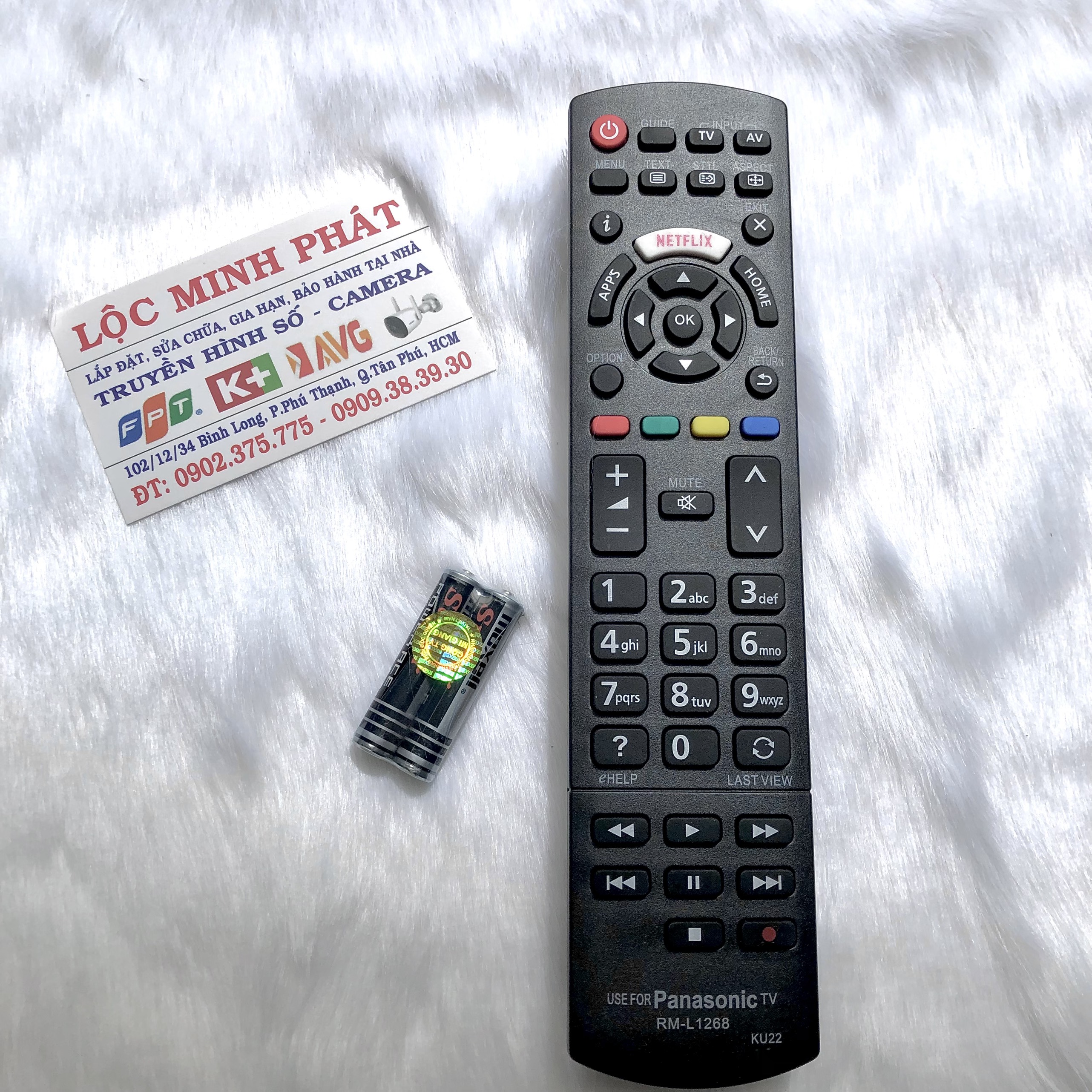 Remote tivi panasonic rm-l1268 tặng kèm pin