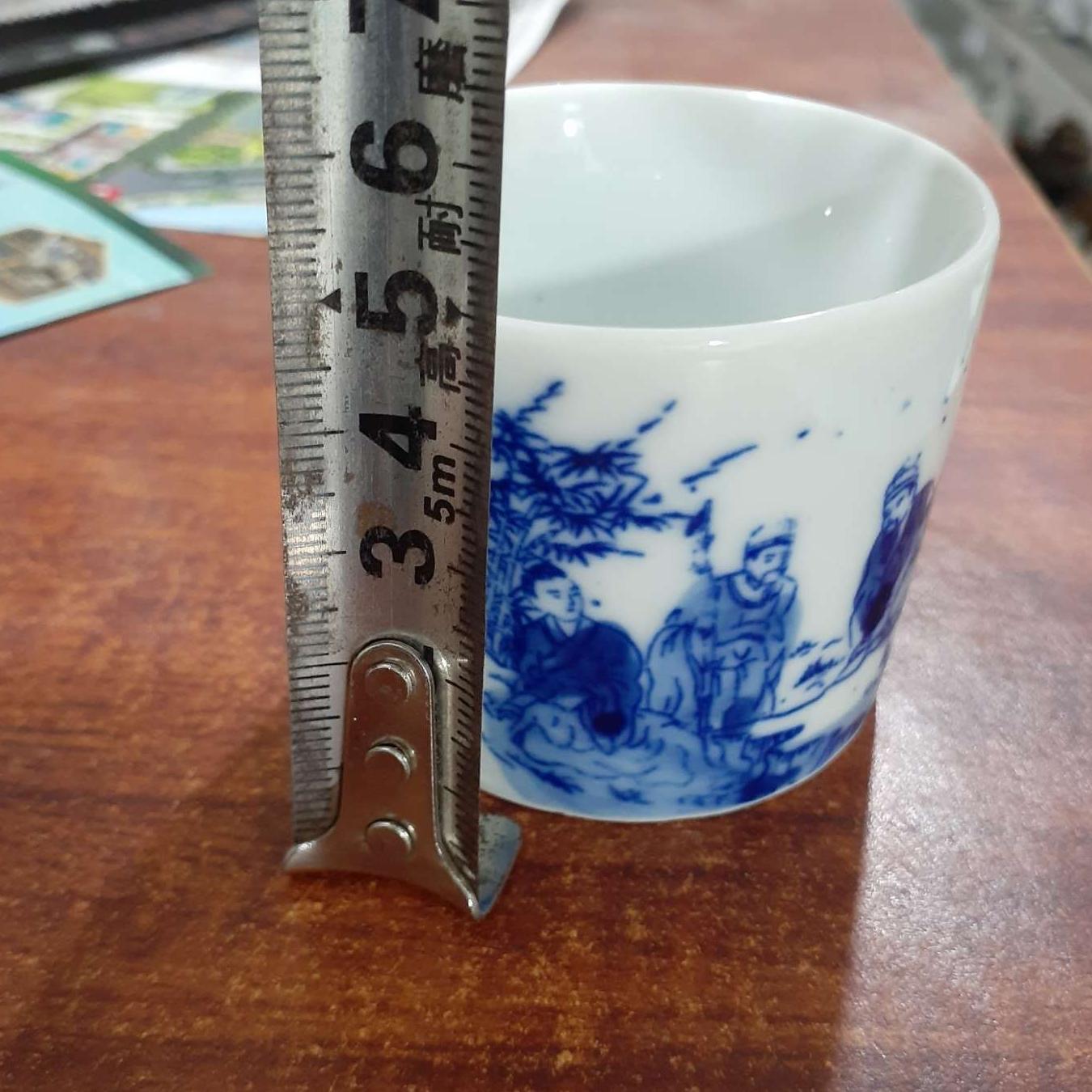 combo 10 cốc tích uống trà men lam cổ Bát Tràng