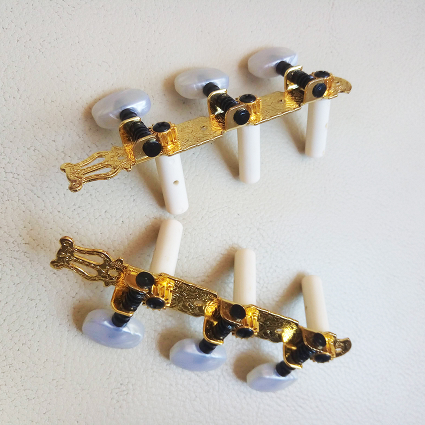 Bộ khóa đàn guitar Classic bằng sắt mạ màu vàng gold - Machine heads guitar Classic - Duy Guitar Store phụ kiện nhạc cụ đàn ghita
