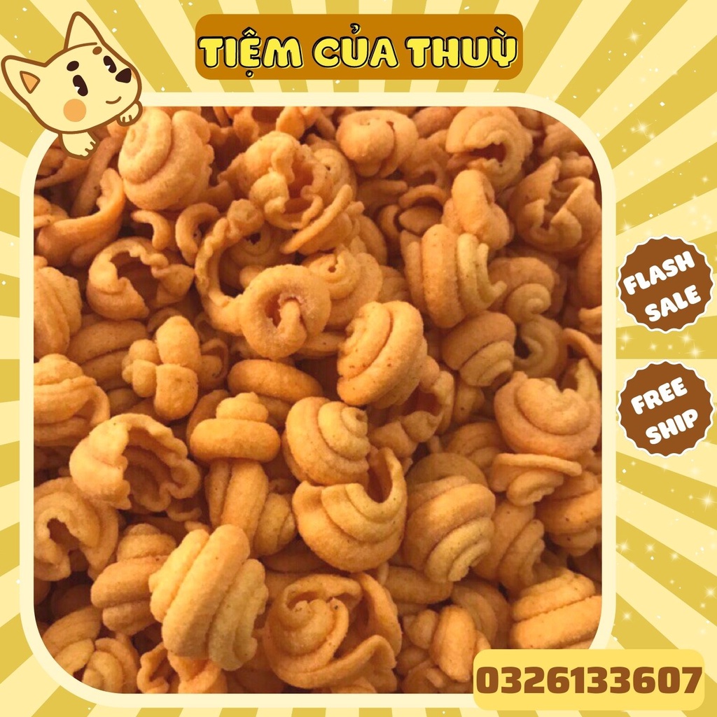 500g snack ốc mít cay, bim bim hình ốc cay nhẹ giòn tan đậm đà