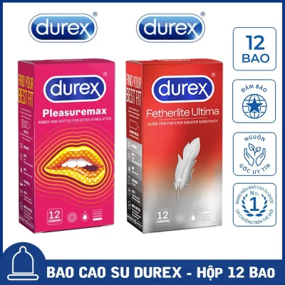 02 Hộp Bao Cao Su Durex Pleasuremax gân gai + Durex Fetherlite siêu mỏng [Che tên sản phẩm]