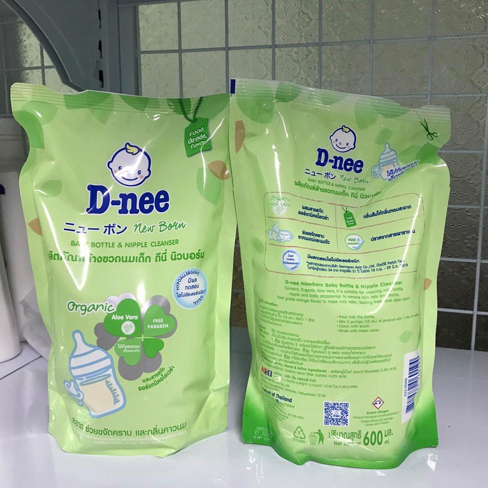 [HCM][Mẫu mới] Nước rửa bình sữa Dnee Organic túi 600ml