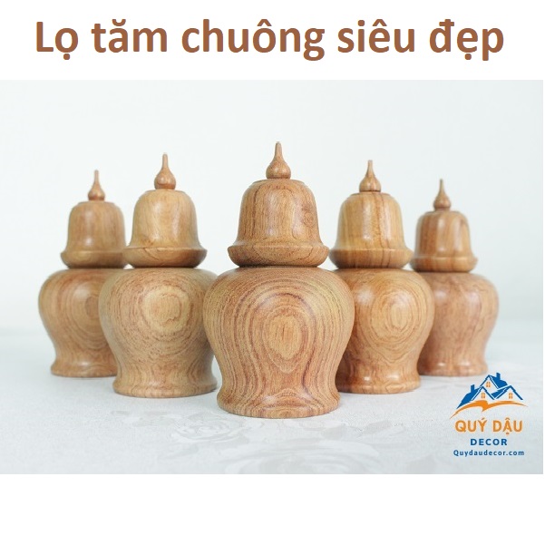 Lọ đựng tăm Gỗ Hương Đá dáng Chuông